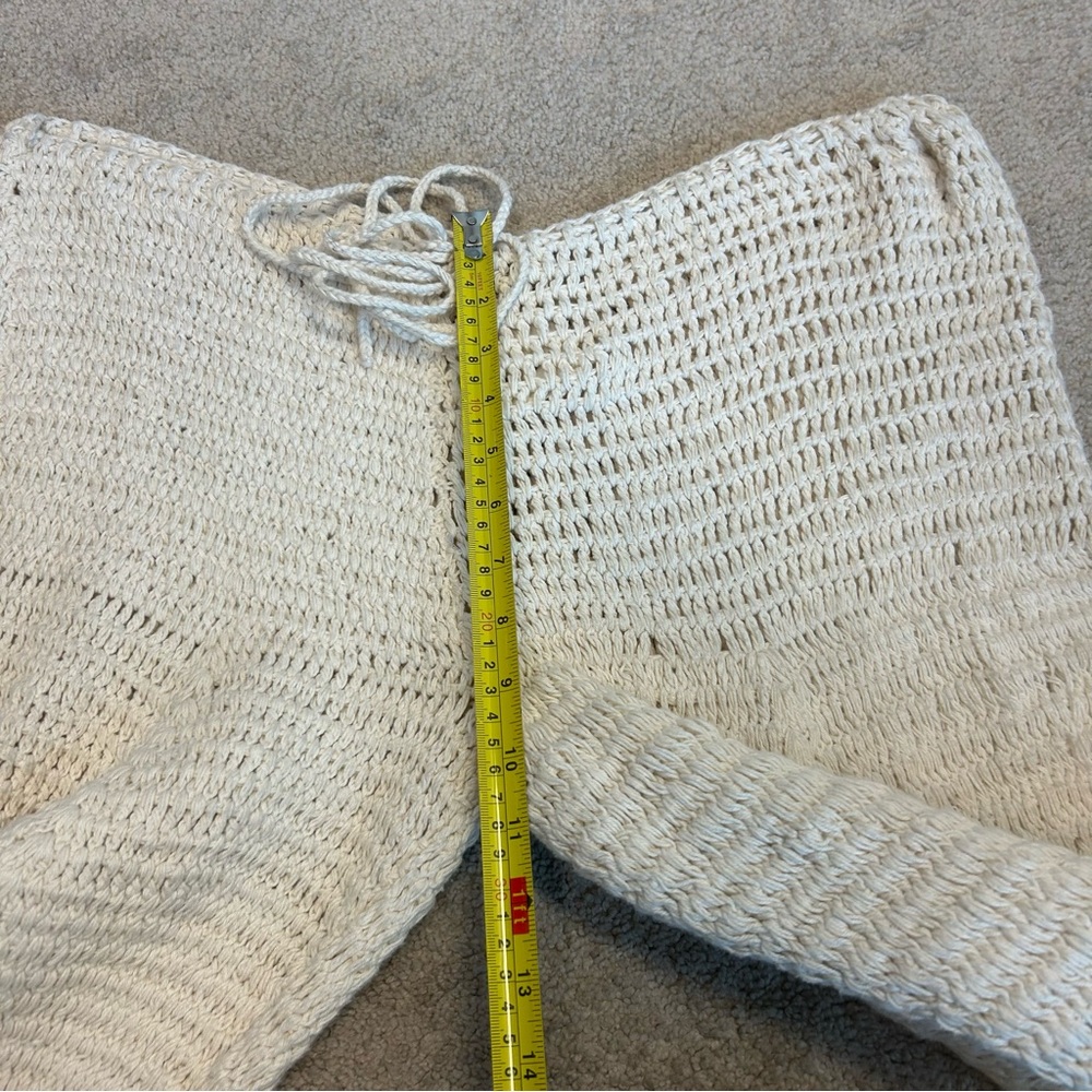 Zara crochet knit Rasta pants drawstring beach coverup Sz M NWOT summer vacation - Picture 10 of 14